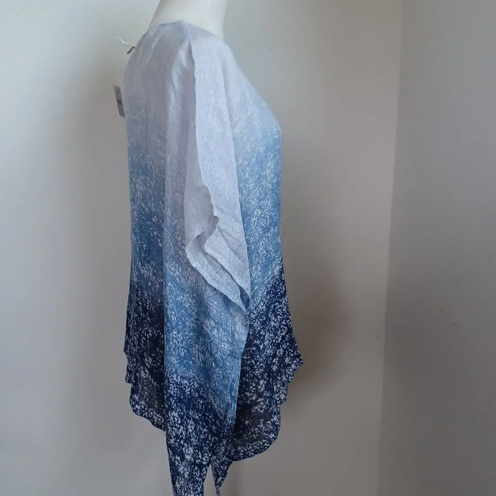 J Jill Pure Jill Ombre Linen Airy-Weave Poncho Size M/L NEW - Picture 8 of 14